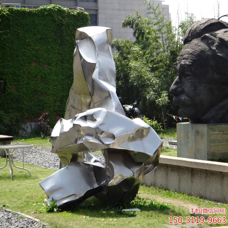 不銹鋼仿太湖石景觀擺件雕塑