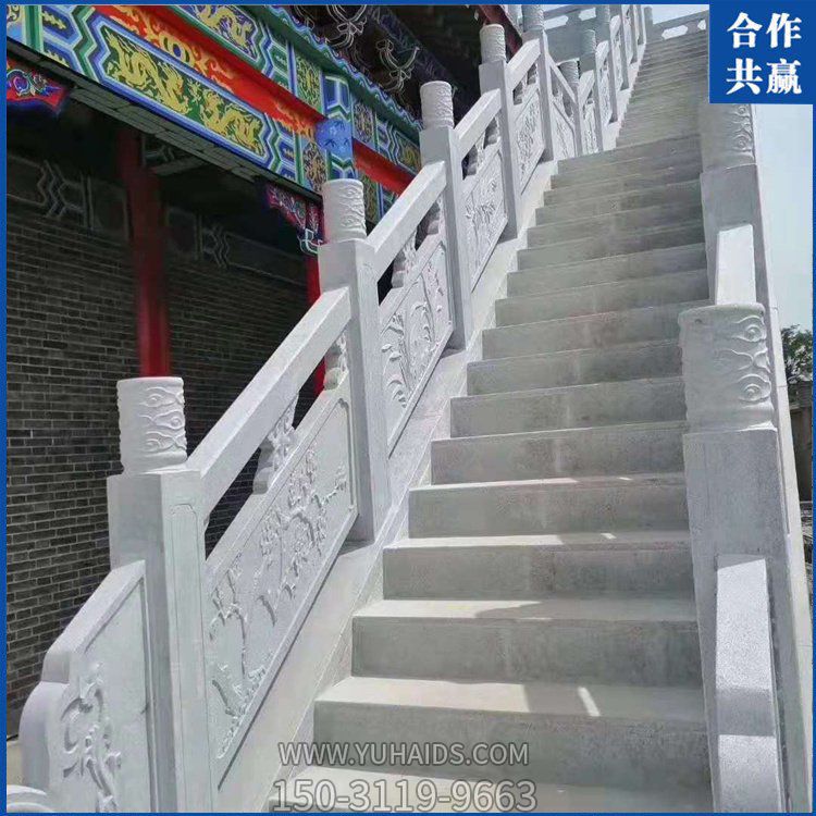 園林景區青石石雕欄桿裝飾美化園林景觀(guān)雕塑