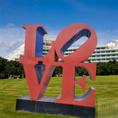 公園戶外大型不銹鋼紅色LOVE字母擺件