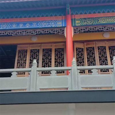 青石雕刻欄板 寺院建筑陽(yáng)臺防護欄桿