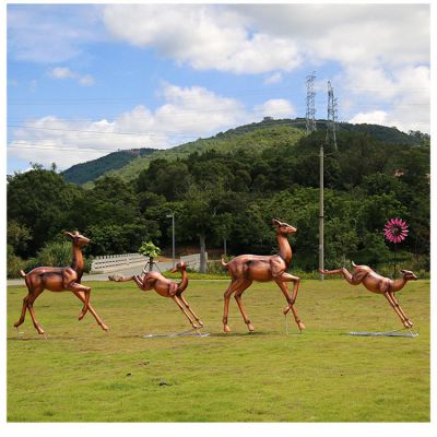 戶(hù)外草地銅雕梅花鹿擺件