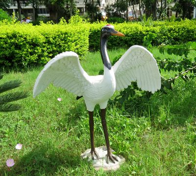 公園玻璃鋼大型景觀(guān)裝飾品丹頂鶴雕塑