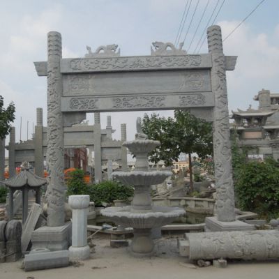 大型大理石石雕園林景觀(guān)戶(hù)外大型牌坊雕塑