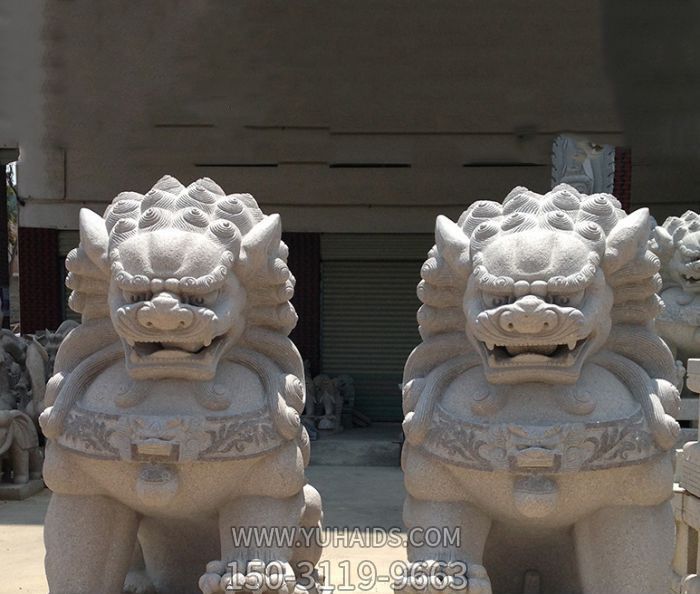 庭院寺廟創(chuàng  )意獅子雕塑漢白玉石雕獅子雕塑