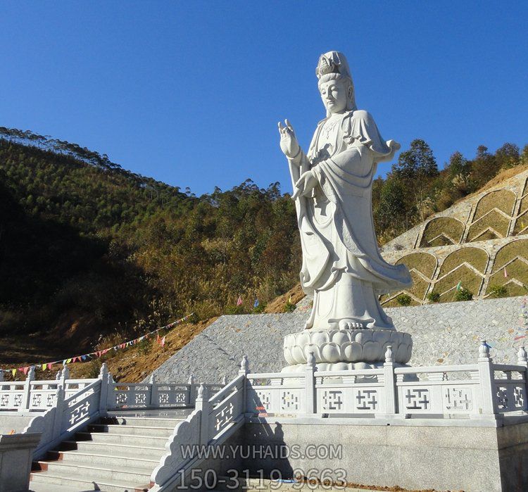 景區擺放大理石浮雕滴水觀(guān)音雕像雕塑