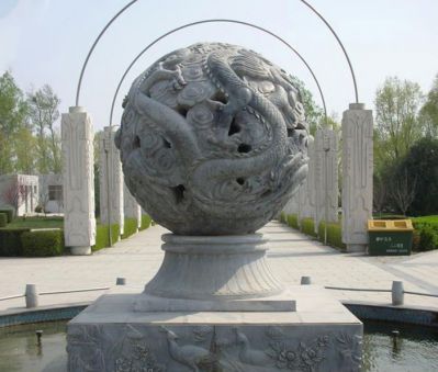 公園景觀(guān)鏤空龍浮雕噴泉石雕