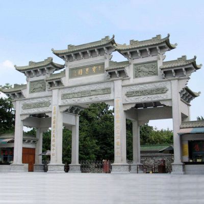 大理石石雕景區(qū)創(chuàng)意多門(mén)景觀(guān)牌坊