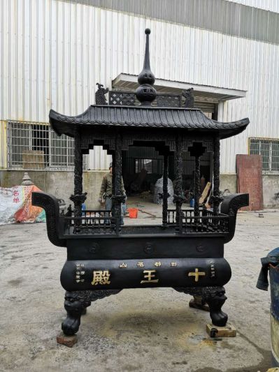 小型寺院道觀(guān)鑄鐵燒紙香爐雕塑