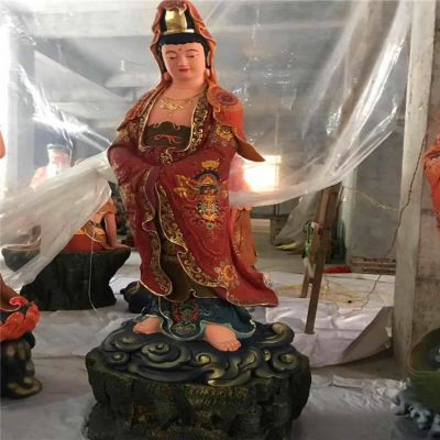 玻璃鋼彩繪大型景觀(guān)寺廟供奉神佛觀(guān)音雕塑