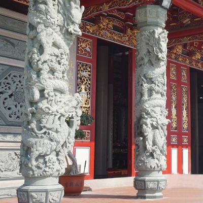 庭院景區(qū)寺廟大型盤(pán)龍龍柱雕塑