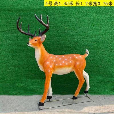 戶(hù)外動(dòng)物園玻璃鋼卡通梅花鹿雕塑