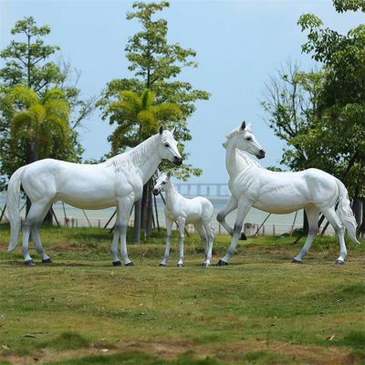 玻璃鋼仿真馬 動(dòng)物園草坪景觀(guān)擺件