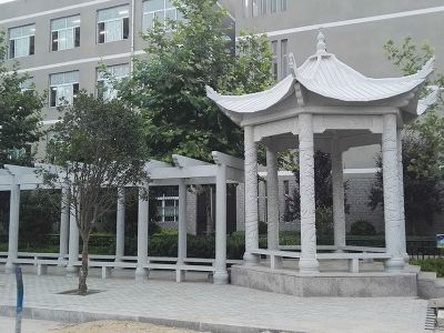 學(xué)院操場(chǎng)大理石長(cháng)廊仿古建休閑涼亭