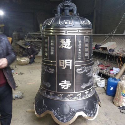 寺廟玻璃鋼鑄銅祈福祈禱銅鐘雕塑