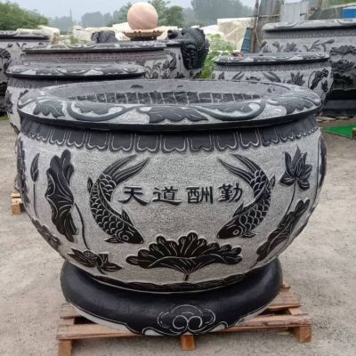 石雕魚(yú)缸花盆荷花缸庭院家用擺件