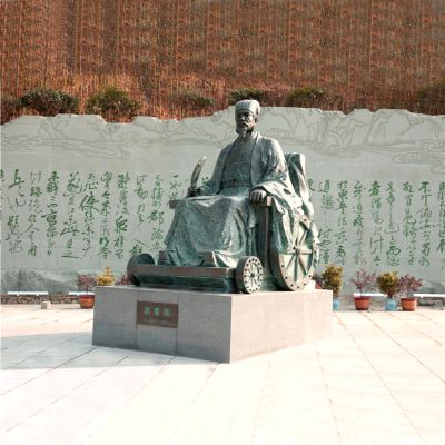 景區廣場(chǎng)歷史人物三國著(zhù)名軍事家諸葛亮銅雕景觀(guān)雕塑