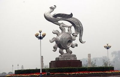 公園不銹鋼創(chuàng  )意廣場(chǎng)鳳凰雕塑