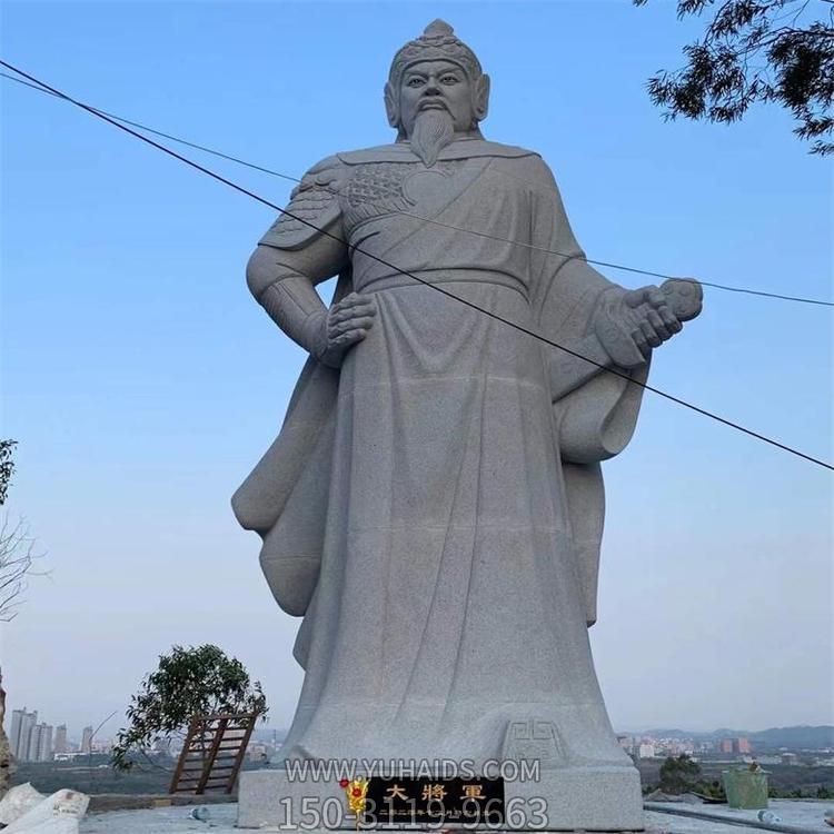 大型寺廟石雕關(guān)公擺放 石材將軍戶(hù)外景觀(guān)雕塑