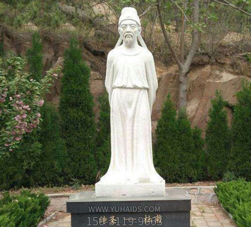 大理石校園古代詩(shī)人杜甫雕像雕塑