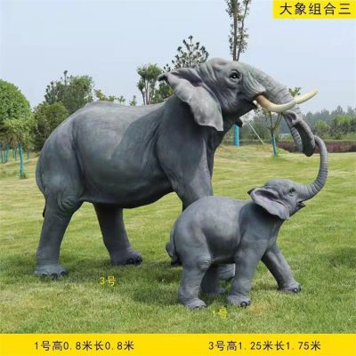 動物園景區(qū)玻璃鋼大型仿真動物大象雕塑