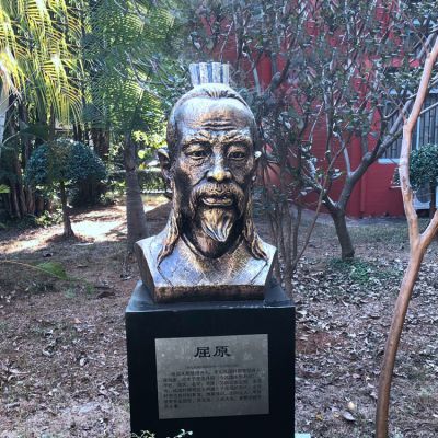 中國歷史名人戰國時(shí)期著(zhù)名愛(ài)國詩(shī)人屈原鑄銅頭像雕塑