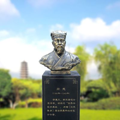 醫院醫學(xué)院著(zhù)名人物宋慈玻璃鋼仿銅頭像雕塑