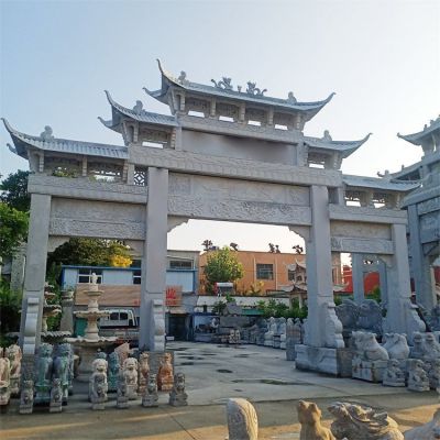 大理石石雕園林景觀(guān)牌坊