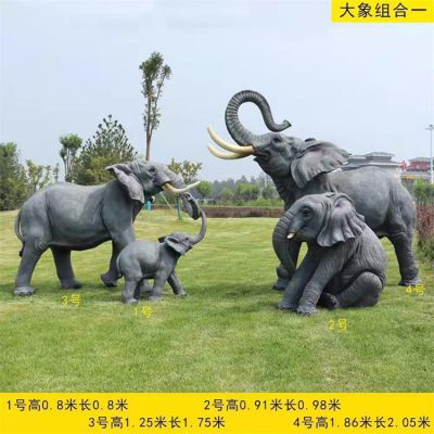 公園草坪玻璃鋼仿真創(chuàng  )意大象雕塑