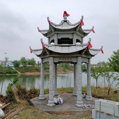 戶(hù)外公園大理石石雕戶(hù)外園林景觀(guān)涼亭雕塑