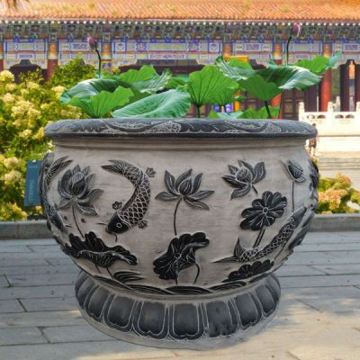 戶(hù)外園林景觀(guān)青石石雕仿古做舊種花養魚(yú)魚(yú)缸擺件