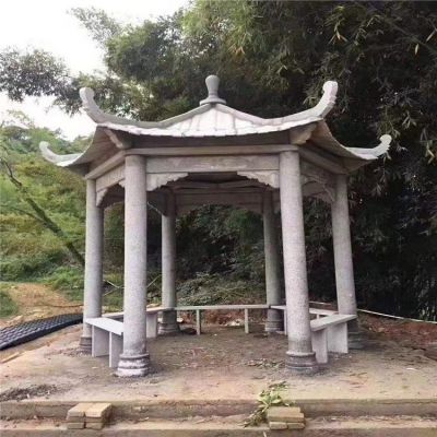 戶(hù)外公園大理石石雕涼亭擺件