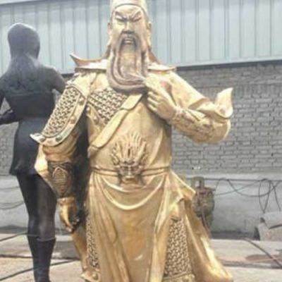 鑄銅關(guān)公戶外園林武財(cái)神雕塑擺件