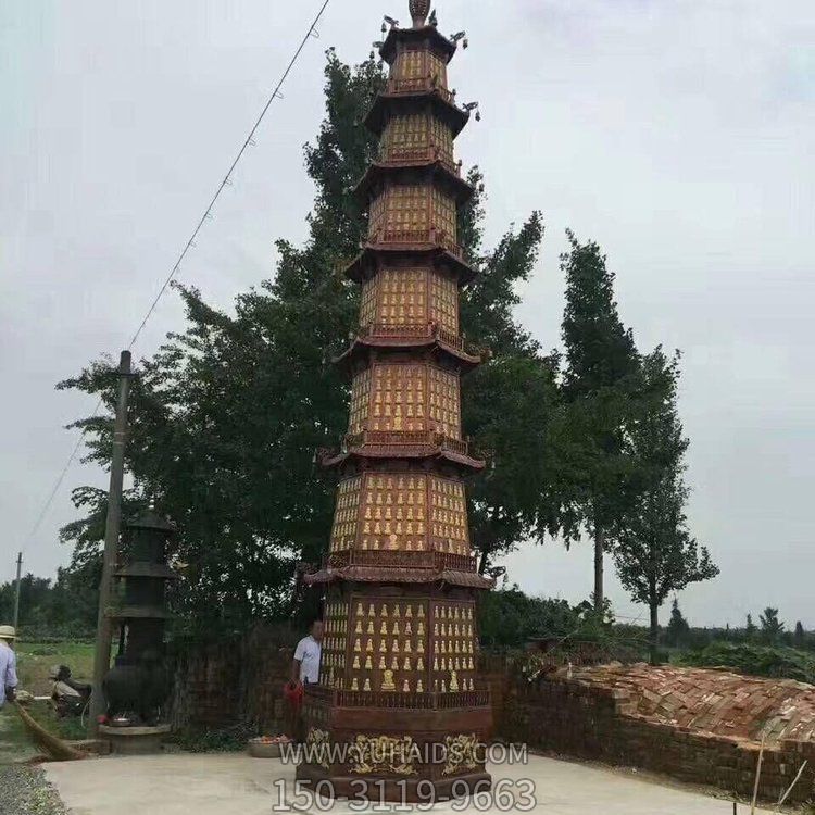 銅雕戶外景區(qū)寺廟大型佛塔雕塑