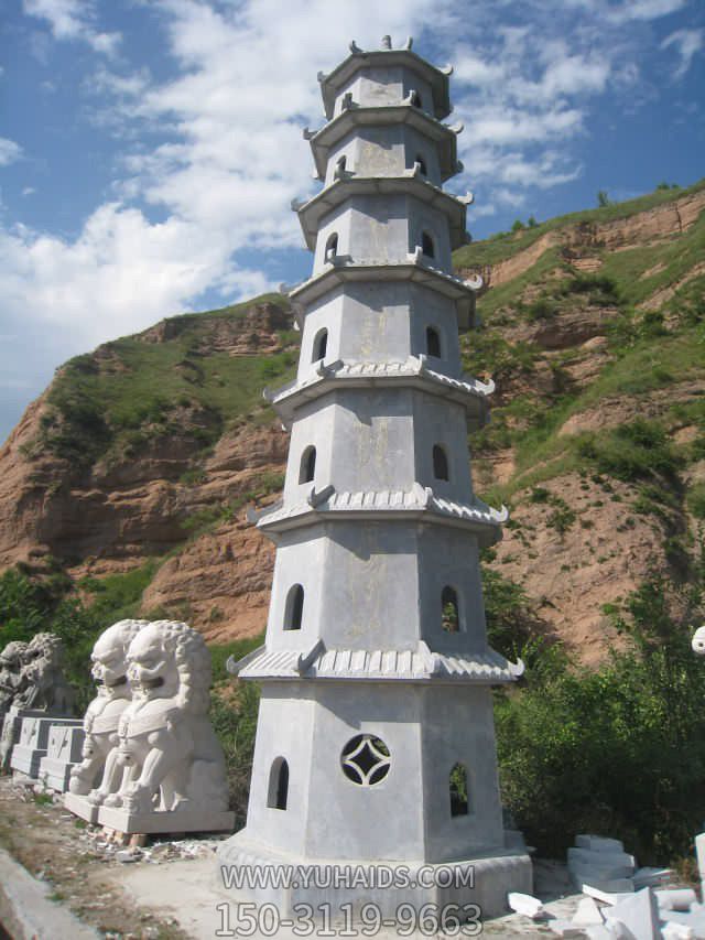 簡(jiǎn)約佛塔寺廟石雕建筑雕塑