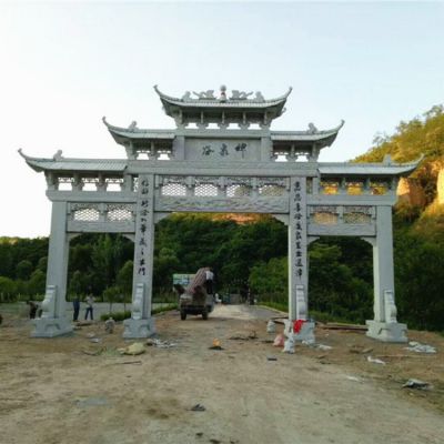 石雕牌坊仿古村口景區寺廟門(mén)口裝飾優(yōu)質(zhì)天然石材