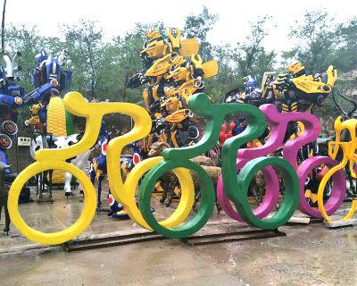 騎車(chē)人物玻璃鋼雕塑體育運動(dòng)雕像公園園林噴漆景觀(guān)擺件可定做_627