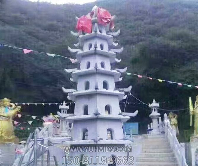 園林景觀(guān)大理石寶塔石雕雕塑