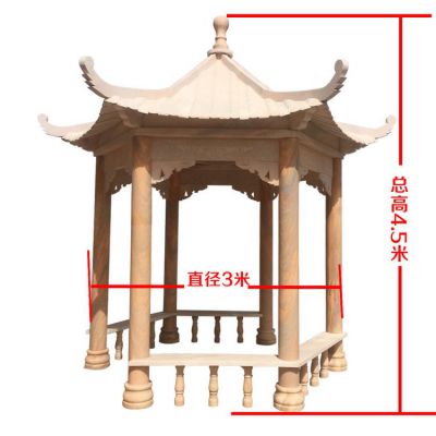 晚霞紅大理石石雕戶(hù)外庭院涼亭雕塑