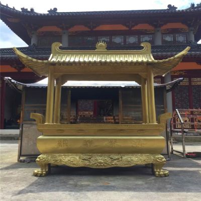 長(cháng)方大型鎏金仿古祈福禮佛寺院香爐