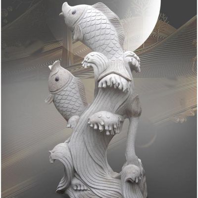 廣場(chǎng)園林石雕水族生物魚(yú)山羊花崗巖動(dòng)物雕塑