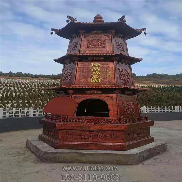 鑄銅佛教寺院擺放化寶焚經(jīng)佛塔香爐雕塑