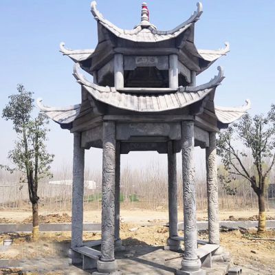 青石仿古建筑復頂園林戶(hù)外擺放涼亭