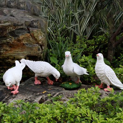 公園戶(hù)外池塘邊仿真動(dòng)物玻璃鋼材質(zhì)鴿子雕塑