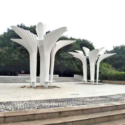 廣場(chǎng)公園玻璃鋼扇形創(chuàng)意休閑區(qū)涼亭