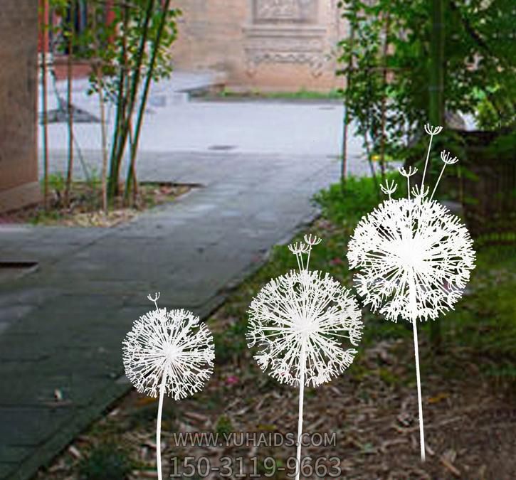 城市花園鏤空不銹鋼蒲公英雕塑