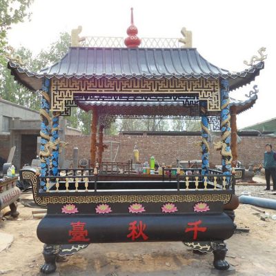 大型純銅鑄鐵香 多層寺院寺廟燒香祈福香爐雕塑