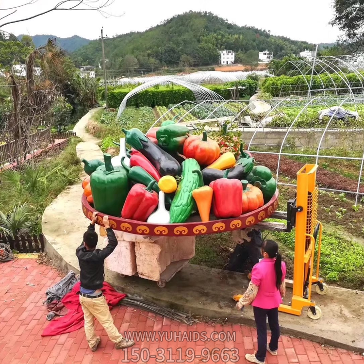 農場(chǎng)大型玻璃鋼仿真彩繪蔬菜蔬菜景觀(guān)