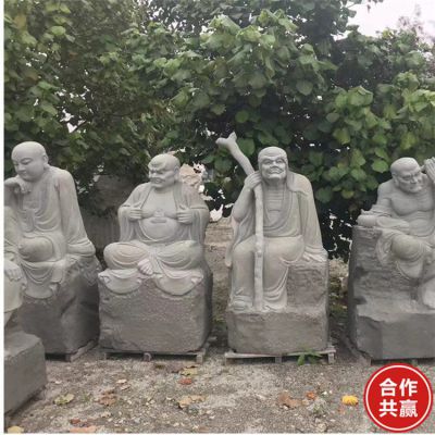 大理石石雕宗教寺廟景區(qū)十八羅漢雕塑